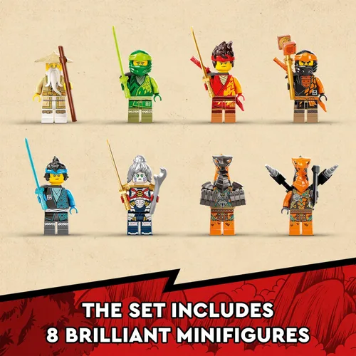 Miniatura 5 de LEGO NINJAGO Ninja Dojo Temple Masters of Spinjitzu Set 71767, kit de construcción de juguete Ninja con 8 minifiguras y figura de serpiente
