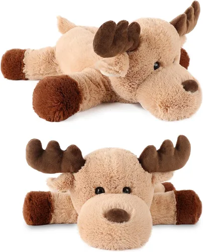 Miniatura 7 de WEIGEDU Adorable caribou - Peluche de reno y alce peludo, juguete de peluche para niños, bebés, niños, decoración de cumpleaños, hora de dormir, 13