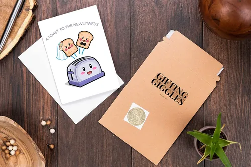 Miniatura 4 de GIFTING GIGGLES Divertida tarjeta de boda para pareja Recién casados Tarjeta de matrimonio para pareja Regalo de felicitación del día