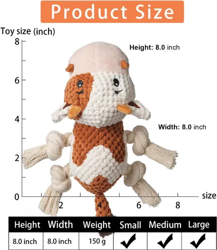 Miniatura 6 de Sedioso Juguetes para perros, juguete de peluche para perros para razas grandes, bonitos juguetes chirriantes para perros con papel arrugado