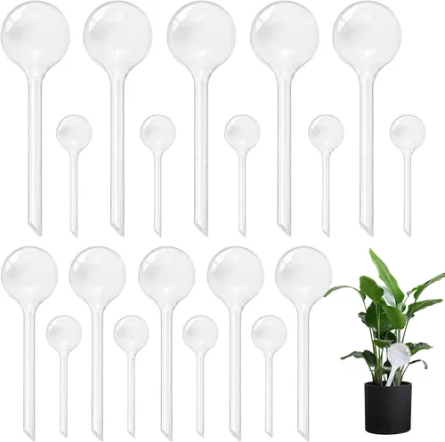 Miniatura 12 de 10 globos transparentes de riego de plantas, bombillas de plástico de riego automático, dispositivo de riego automático de flores, bebedero