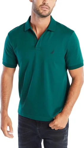 Nautica - Camiseta tipo polo de manga corta para hombre, diseño de algodón suave y color liso, con ajuste clásico
