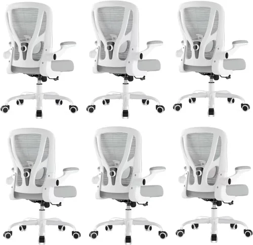 Miniatura 23 de Silla de oficina ergonómica de escritorio, silla de computadora de malla, silla de trabajo transpirable con ruedas, soporte lumbar ajustable, sillas