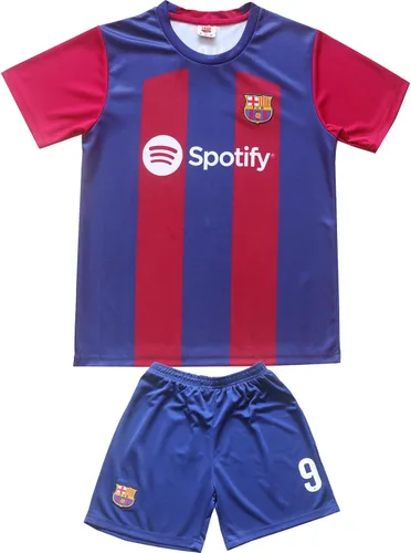 Miniatura 2 de Juego de calcetines cortos de fútbol para niños 20232024 Barca Home #9 Robert Lewandowski Football Soccer Kids Jersey, tallas juveniles