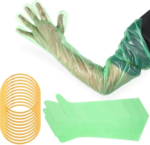 50 piezas Guantes desechables para el campo de 35 pulgadas de longitud hasta el hombro Guantes de inseminación veterinaria