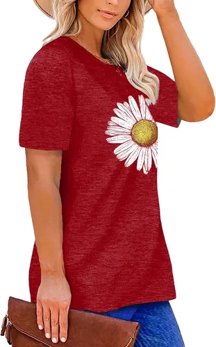 Miniatura 3 de Camisetas de talla grande con estampado de girasoles para mujer, camisetas inspiradoras de verano
