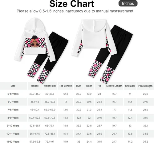 Miniatura 7 de LOL Surprise Ropa para niñas sudadera con capucha y pantalón de manga larga con estampado de estrellas conjunto de 2 piezas