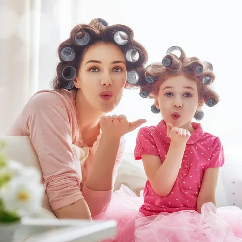Miniatura 6 de Acejoz Rulos para el Cabello, 12 Piezas Rulos Grandes de Autoagarre para el Cabello con 12 Piezas Pinzas de Pico de Pato de Acero Inoxidable