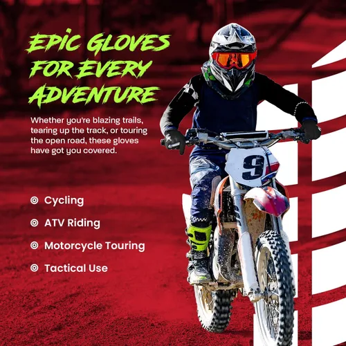 Miniatura 5 de HWK - Guantes de motocicleta para hombres y mujeres, motocross, conducción táctica, ciclismo, carreras de motocicletas, guantes multiusos