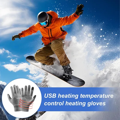 Miniatura 4 de Guantes eléctricos Ropa de mano con calefacción USB, interior de forro polar impermeable a prueba de viento Ciclismo al aire libre, deportes