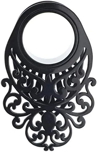 Miniatura 2 de Piercing dilatador de acero quirúrgico 316L, color dorado, plateado y negro