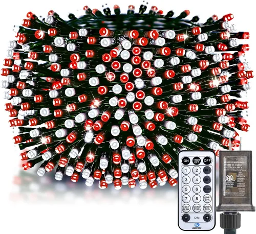 Miniatura 22 de Minetom Luces LED para árbol de Navidad de 50 pies, 1000 luces LED para exteriores, cuerda de petardos para exteriores, 12 modos, temporizador