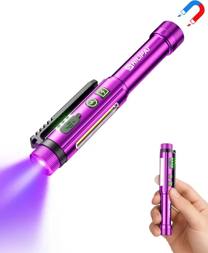 Miniatura 8 de Linterna, luz de trabajo recargable de 600 lúmenes, luz LED COB con clip magnético, linterna de bolsillo de 8 modos para enfermera, emergencia, EDC