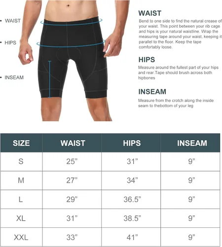 Miniatura 6 de Heathyoga Pantalones cortos acolchados de bicicleta para hombre con bolsillos, pantalones cortos de ciclismo de montaña para hombre con acolchado
