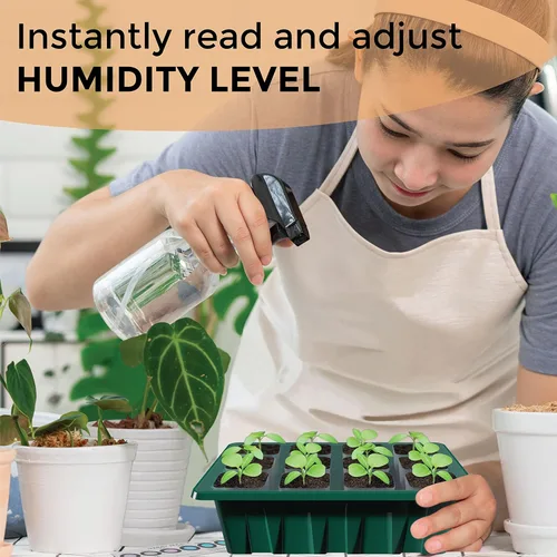 Miniatura 4 de Seed Starter Tray, 10 Pack 12 Cell Seed Starter Kit with Humidity Dome, Reusable Plant Trays for Seedlings, Germination Kit with Humidity Strip for