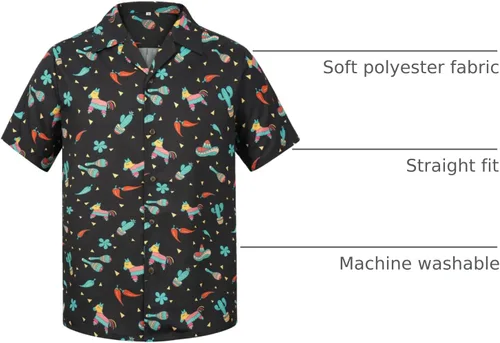 Miniatura 44 de Camisa hawaiana para hombre, con estampado floral, cómoda, con botones, casual, manga corta, ropa de playa para hombre