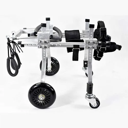 Miniatura 2 de Dog Pet Wheelchair Dog Wheelchair 4 Wheels Mobility Rear Support Adjustable Stainless Steel Cart Pet Cat Dog Wheelchair Hind Leg (XXXS)