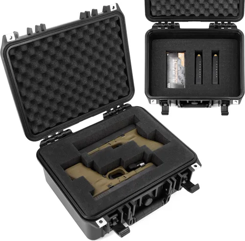 Miniatura 8 de CASEMATIX Two Gun Hard Case for 2 Handguns - TSA Approved Waterproof & Shockproof 2 Pistol Hard Case, Double Handgun Case with Accessory Storage for