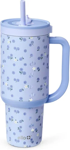 Miniatura 16 de Ello Oasis Botella de Agua de Acero Inoxidable de 30oz - Flower Quilt Colcha de flores