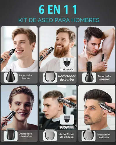 Miniatura 2 de Brightup Recortadora de Barba para Hombres - Maquinilla de Afeitar y Afeitadora Eléctrica, Juego de Recortadoras de Cabello Inalámbricas, Kit