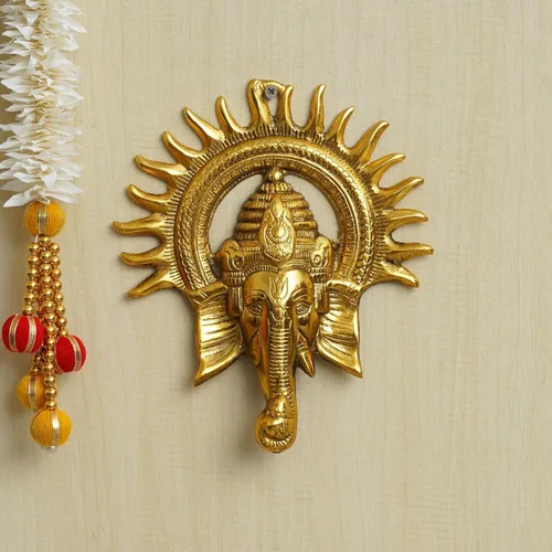 Miniatura 10 de Lord Ganesha. Figura decorativa con rata para el mandir del templo del hogar. Estatua de Ganesh Chaturthi. Dios hindú Indian Pooja. Artículo