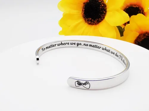 Miniatura 3 de Dczosily Pulseras inspiradoras para mujer, de acero inoxidable, grabadas, con mantra motivacional, regalos personalizados para mamá, hija, hermana