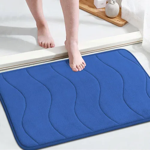 Miniatura 10 de Flamingo P Alfombra de Baño de Espuma Viscoelástica Tapetes de Baño Alfombra Antideslizante Absorbente de Agua para Ducha, 24x17 pulgadas, Verde Aqua