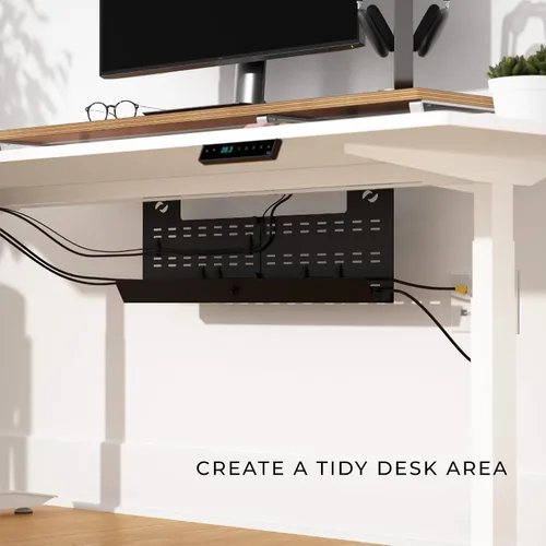 Miniatura 6 de HumanCentric Bandeja para organizar cables debajo del escritorio y canaleta de cables de computadora, organizador de cables debajo del escritorio