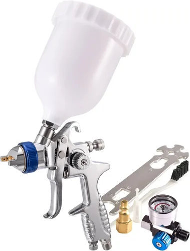 Dynastus Pistola pulverizadora de aire HVLP de 22 onzas, pulverizador de pintura para automóvil, boquilla de 0.067 in, con filtro y regulador de aire
