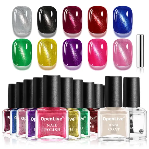Miniatura 9 de Openlive Kit de iniciación de polvo para uñas de inmersión de 32 colores, 36 botellas azul, cheese, amarillo con capa base, capa superior