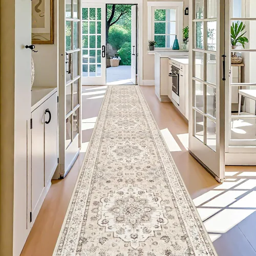 Miniatura 52 de Alfombra lavable de 2 x 3 pies para entrada: alfombras vintage con respaldo antideslizante para cocina, baño, alfombra resistente al agua