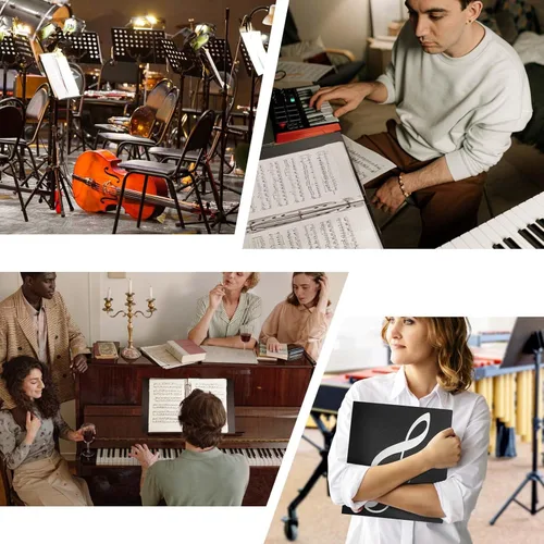 Miniatura 7 de Carpeta de partituras musicales, carpeta de música tamaño carta, capacidad de 80 páginas, carpeta de coro escribible, apto para papel de 8.5 x 11