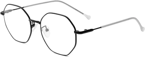 Miniatura 19 de JOVAKIT Gafas de bloqueo de luz azul con forma de polígono para mujeres y hombres, estilo vintage, octagonales cuadradas, sin prescripción, gafas