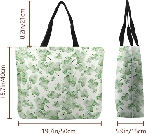 Miniatura 4 de Dacawin Bolsas de lona para mujer, reutilizables, para compras, viajes, comestibles, bolsa de hombro grande