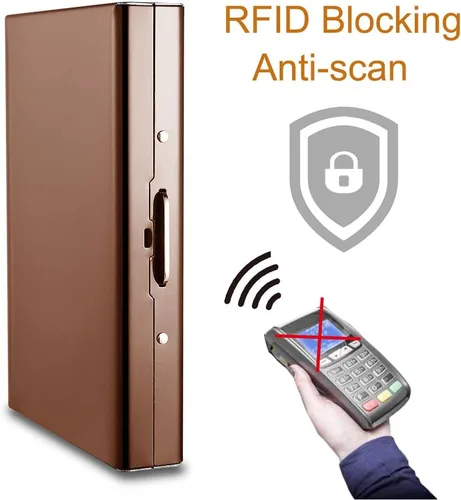 Miniatura 3 de EASTNIGHTS Soporte para tarjetas de crédito RFID, protector de metal para tarjetas de crédito para hombres y mujeres, paquete de caja de regalo