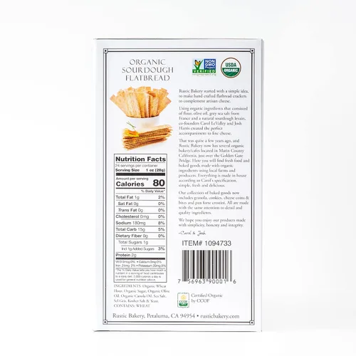 Miniatura 2 de Rustic Bakery Sel Gris Flatbread + Bites Paquete de 2 – Pan plano Sel Gris + Sel Gris Cracker Bites – Galletas planas de masa madre hechas a mano