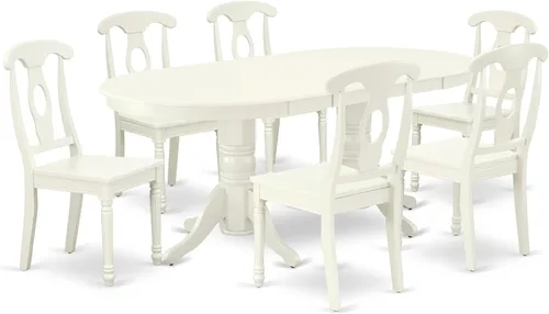 Miniatura 19 de East West Furniture Vancouver - Juego de cocina de 5 piezas para 4 personas, incluye una mesa de comedor ovalada con hoja de mariposa y 4 sillas