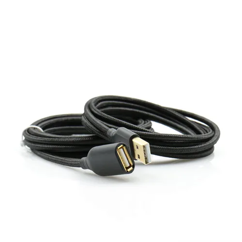 Miniatura 8 de OKRAY - Cable de extensión USB, paquete de 2 cables de extensión USB 2.0 de nailon trenzado de 6 pies tipo A, macho a hembra, con conector chapado