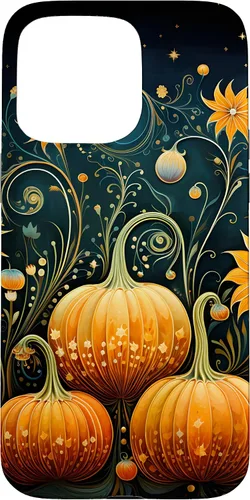 Miniatura 28 de Funda floral para iPhone 16 Pumpkins Vintage Otoño Otoño