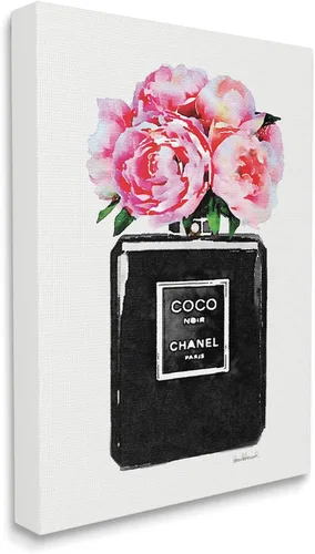 Miniatura 2 de Stupell Industries agp-106 - Arte de pared Glam con diseño de botella de perfume y peonía negra, 16 x 20 pulgadas, lienzo envuelto en galería