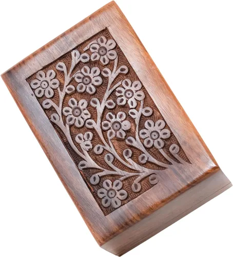 Miniatura 9 de Urna de madera de recuerdo hecha a mano para cenizas, urnas grandes para cenizas humanas, ataúd reflexivo y recuerdo decorativo, homenaje perfecto