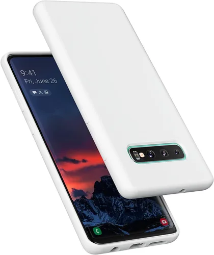 Miniatura 21 de Funda diseñada para Galaxy S10 Plus de 6.4 pulgadas, S10+ de gel de silicona líquida a prueba de golpes, funda de forro de tela de microfibra suave