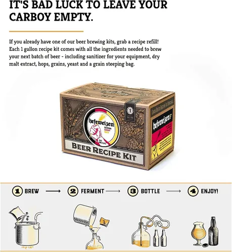 Miniatura 5 de Kit de recetas Craft A Brew - Reposición de Hefeweizen - 1 galón - Ingredientes para fabricar cerveza en casa