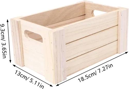 Miniatura 2 de Yardwe Caja de almacenamiento de escritorio de madera creativa, organizador de oficina y hogar, pequeña madera natural hecha a mano para decoración