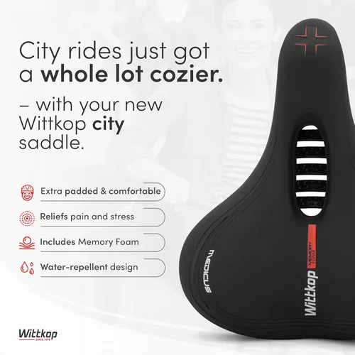 Miniatura 2 de Wittkop Asiento de bicicleta I para hombres y mujeres, impermeable, con innovador asiento de bicicleta de 5 zonas Concept I para BMX, MTB y carretera