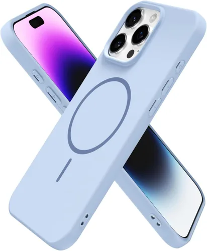 Miniatura 273 de oakxco Funda de silicona Mag Safe para iPhone 17 Pro Max, funda magnética delgada y fina compatible con carga inalámbrica MagSafe, bonita funda Negro