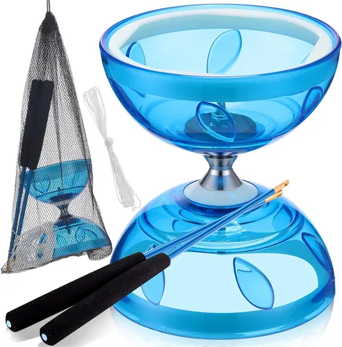 Miniatura 10 de Simgoing El juego de diábolo chino Yoyo incluye colorido yoyo chino con 2 palos de diábolo, 1 cuerda y 1 bolsa de red para diversión