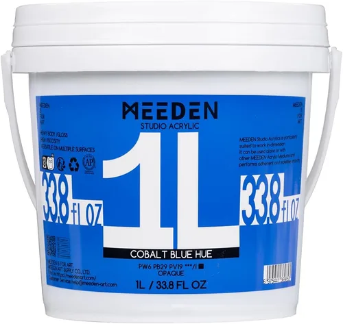 Miniatura 31 de MEEDEN Pintura acrílica blanca de titanio: 1 l/33.8 oz pinturas acrílicas brillantes de cuerpo pesado - Pintura blanca gruesa para lienzo, Blanco