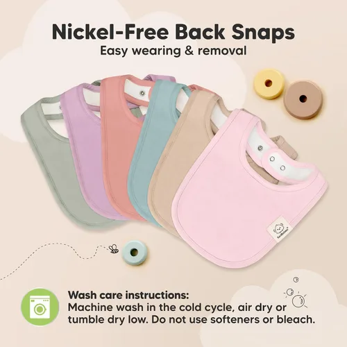 Miniatura 9 de Paquete de 8 baberos orgánicos para niños y niñas, baberos de algodón suave para babear y dentición para bebés niñas y niños, extra absorbentes