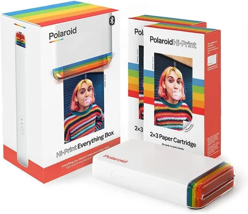 Miniatura 2 de Polaroid Originals Hi-Print Paquete de impresora fotográfica Bluetooth con cartucho (paquete de 2) y kit de película con marcos acrílicos, marcos
